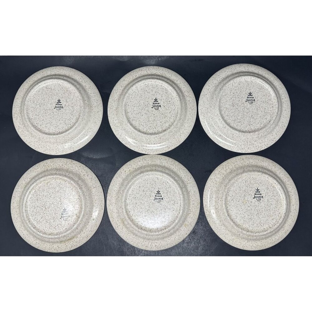 6 HOMER LAUGHLIN COUNTRY WHEAT 7" Plates Table Fair Homestead Harlequin Speckled - Picture 2 of 13